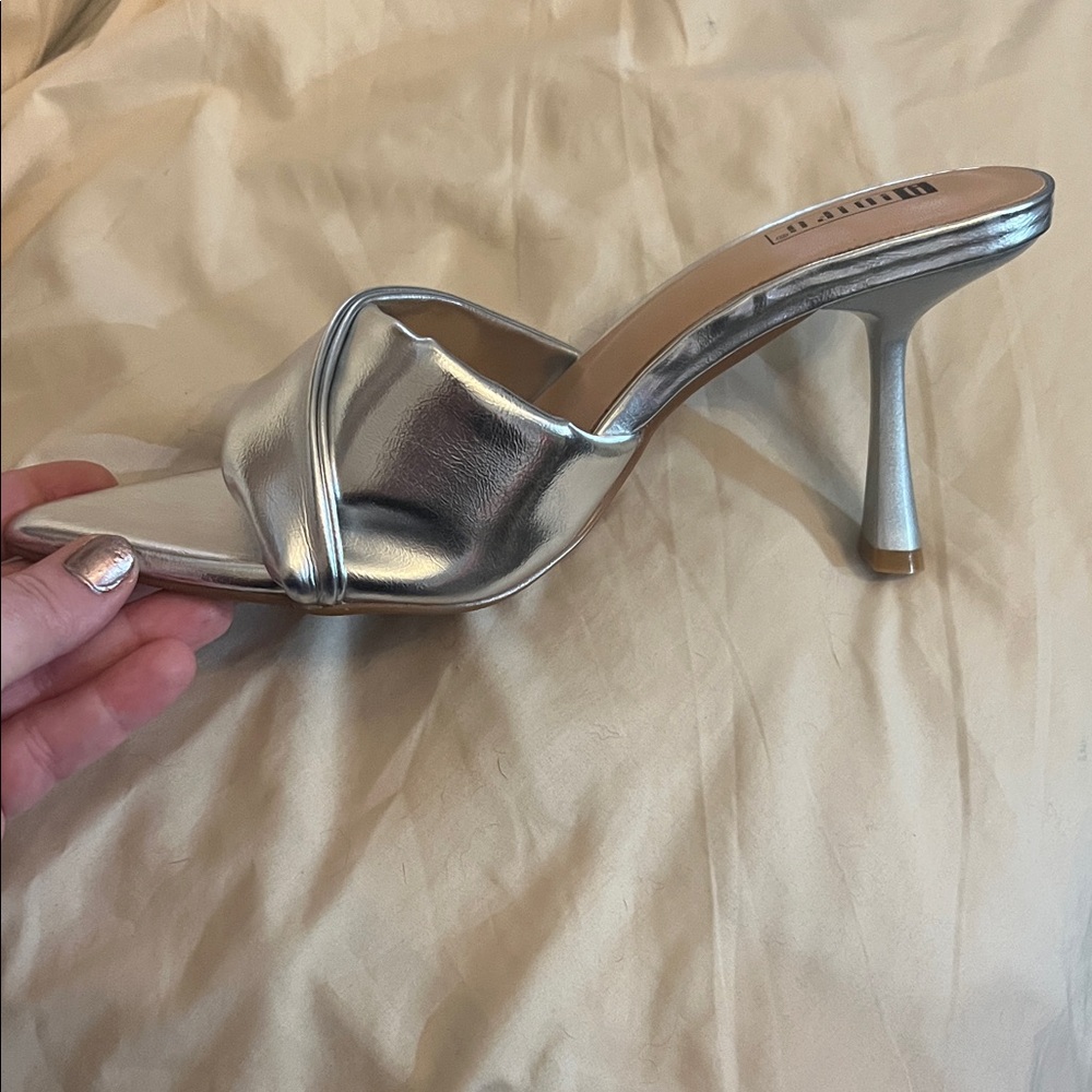 Didifu Silver High Heel Mules